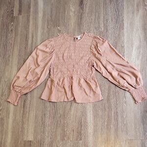 a new day Dusty Pink Smocked Blouse